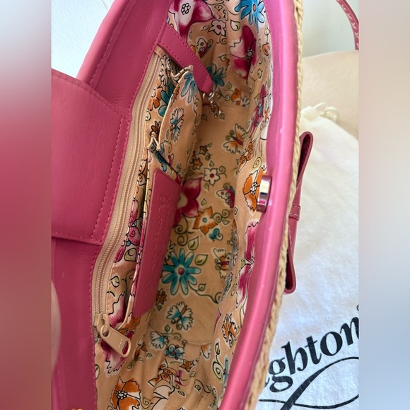 Brighton Pink and Tan Woven Shoulder Bag - Picture 9 of 12